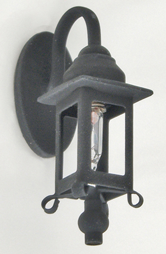 Dollhouse Miniature Black Coach Wall Lamp